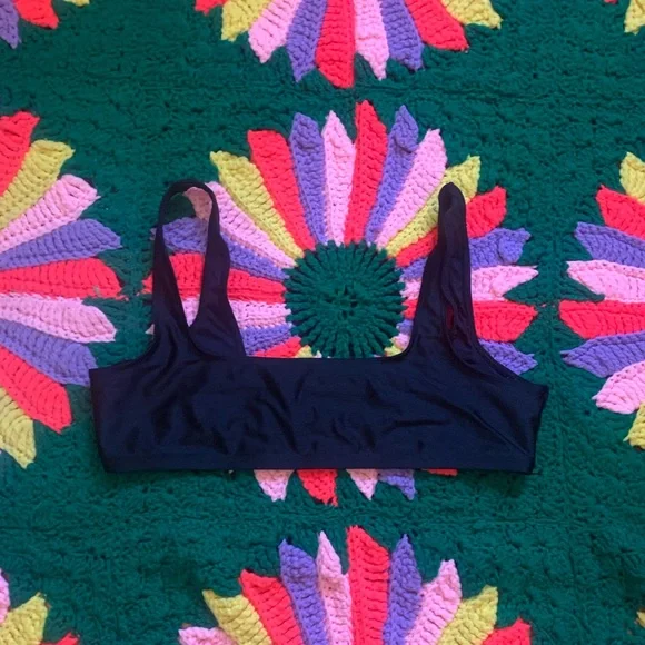 Los Angeles Apparel Square Neck Swim Top Size L - Picture 3 of 5